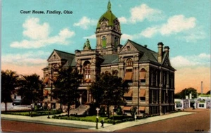 Findlay OH Hancock County Court House News Agency Ohio c1910-1920s postcard GP1 - Picture 1 of 2