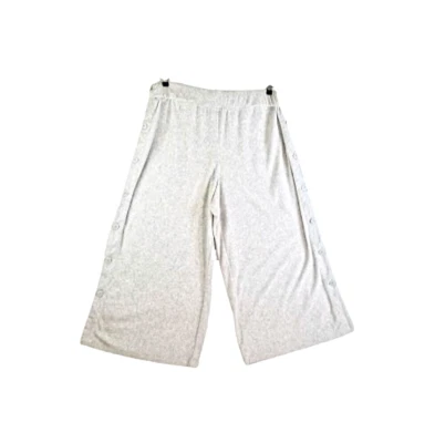 Pantalones de rizo gris claro SATURDAY SUNDAY talla grande botón pierna ancha Anthropologie Foto 1 de 4