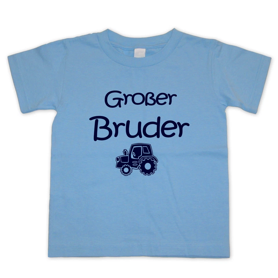 LITTLE BEE T Shirt mit Aufdruck Großer Bruder HELLBLAU WAHL Motiv Wunschname Größe NEU
