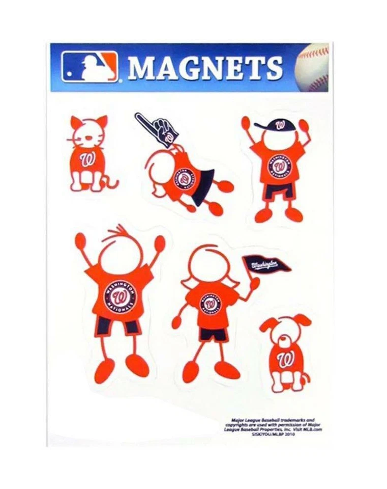Washington Nationals Family Magnet Set (NEW) Auto Car Stickers Emblems 6 Pack - Image 1 of 1
