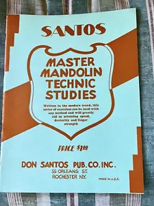 Vintage Santos "Master Mandolin Technic Studies 1936 Publication NOS - Picture 1 of 4