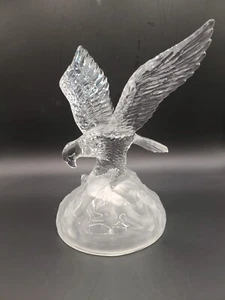 Crystal Eagle Art Glass with Frosted Base Figurine Paperweight - Picture 1 of 5