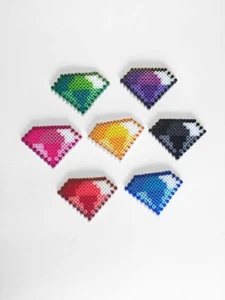 Chaos Emeralds Sprite Set Sonic the Hedgehog Perler Perlen Pixel Art - Bild 1 von 1