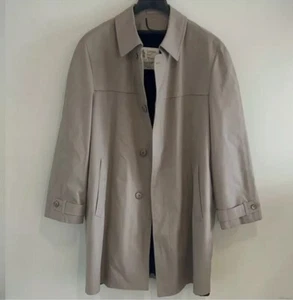 London Fog Men’s 42L Zip Out Fur Lined Main Trench Coat Beige. - Picture 1 of 13