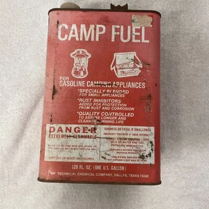Bidone carburante in metallo vuoto da 1 gallone marca carburante campeggio vintage - Foto 1 di 8