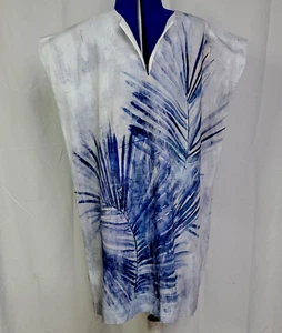 Karen Kane Women's Blue Casual Dress size Small S Palm Print EUC - Picture 1 of 8