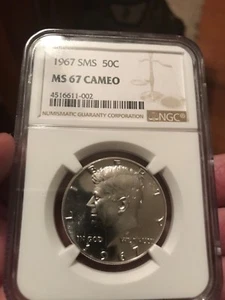 certified 1967 SMS Kennedy half dollar ngc MS67 cameo - Picture 1 of 3