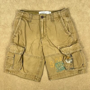 Aerospostale Shorts Mens 27x11 Beige Cargo Distressed Flat Front Drawstring A87 - Picture 1 of 19