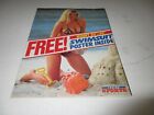 CINDY MARGOLIS huge bikini swimsuit magazine pullout poster 1992 rare 22x32  