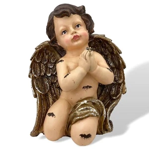 Scultura angelo orante putto figura pietra artificiale 26 cm stile antico - Foto 1 di 5