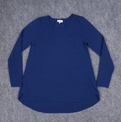 Suéter Kinross Mujer Medio Azul Cachemira Tejido Apretado Cuello Redondo Cremallera Hombro Foto 1 de 4