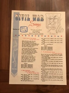 LANCASTER COUNTY CIVIL WAR CENTENNIAL COMMITTEE CIVIL WAR SONGS - Picture 1 of 4
