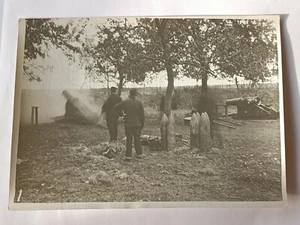 PHOTO MILITARIA - GUERRE 14/18 - Canon de 220 en action - Imagen 1 de 1