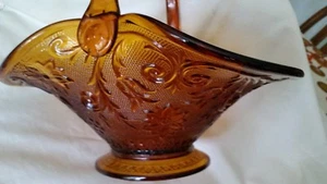 Indiana Ambra Sandwich Vetro Linea Tiara 11,5" con cestino alto x 10,5" con manico - Foto 1 di 12