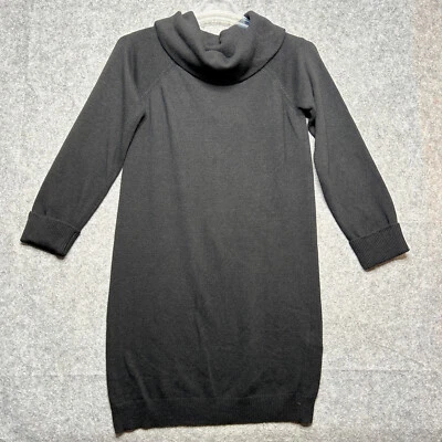 Massimo Dutti Dress Womens Large Black Sweater Italy Wool Knit Cozy Cowl Classic - Image 1 of 4