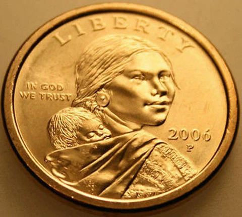 2006-P Sacagawea Native American Dollar Uncirc BU Golden Nice No Problem Coin Cover