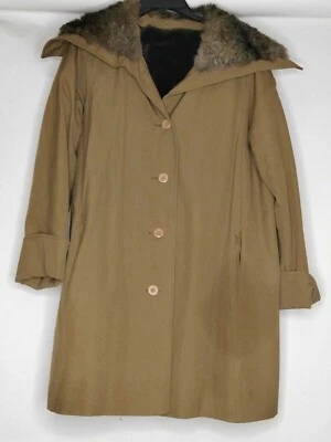 Abrigo de invierno Country Pacer para mujer marrón manga larga cuello abotonado vintage Foto 1 de 4