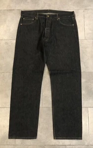 Vintage Y2K Levis 501 xx Black Denim Jeans Tag 38x33 Fly Button Straight Fit 146 - Picture 1 of 12