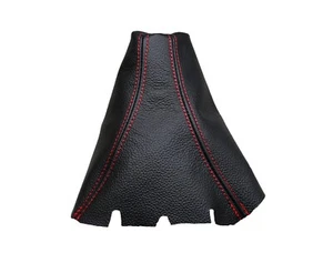 SEAT TOLEDO (2004-2009) Cuffia Leva Cambio 100% Vera Pelle - Cuciture Rosso - Picture 1 of 1