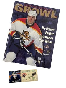 Programma Florida Panthers GROWL NHL 1999 con biglietto Olaf Kolzig - Foto 1 di 5