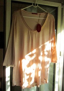 EDC BY ESPRIT WOMEN DAMEN LONG TUNIKA SLUB 3/4 SHIRT NUDE ROSA M, 38 NEU - Bild 1 von 1