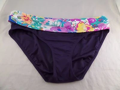Parte inferior de bikini Anne Cole plegable tiro medio estampado floral talla XL nueva con etiquetas Foto 1 de 3