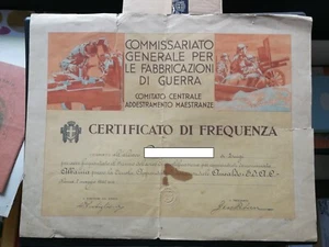 ANSALDO FABBRICA ARMI DI GUERRA DIPLOMA ROMA 1940 (CM.43,6x34,5) #LOT - Imagen 1 de 6
