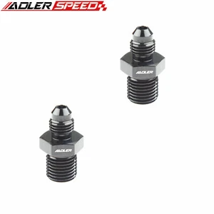 USA 2PCS -4AN AN4 To M14x1.5 Metric Straight Fuel Oil Fitting Adapter Aluminum - Picture 1 of 5