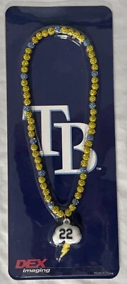 Tampa Bay Rays Bead Necklace #22 Jose Siri NY Mets MLB Baseball Collectible - Image 1 of 3