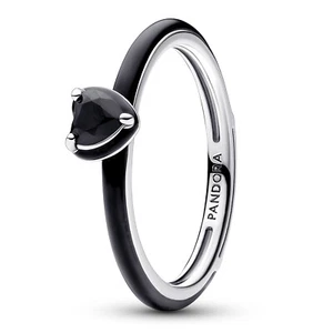 PANDORA Schmuck Damenring Silber Schwarzes Chakra Herz 193088C01 - Bild 1 von 3
