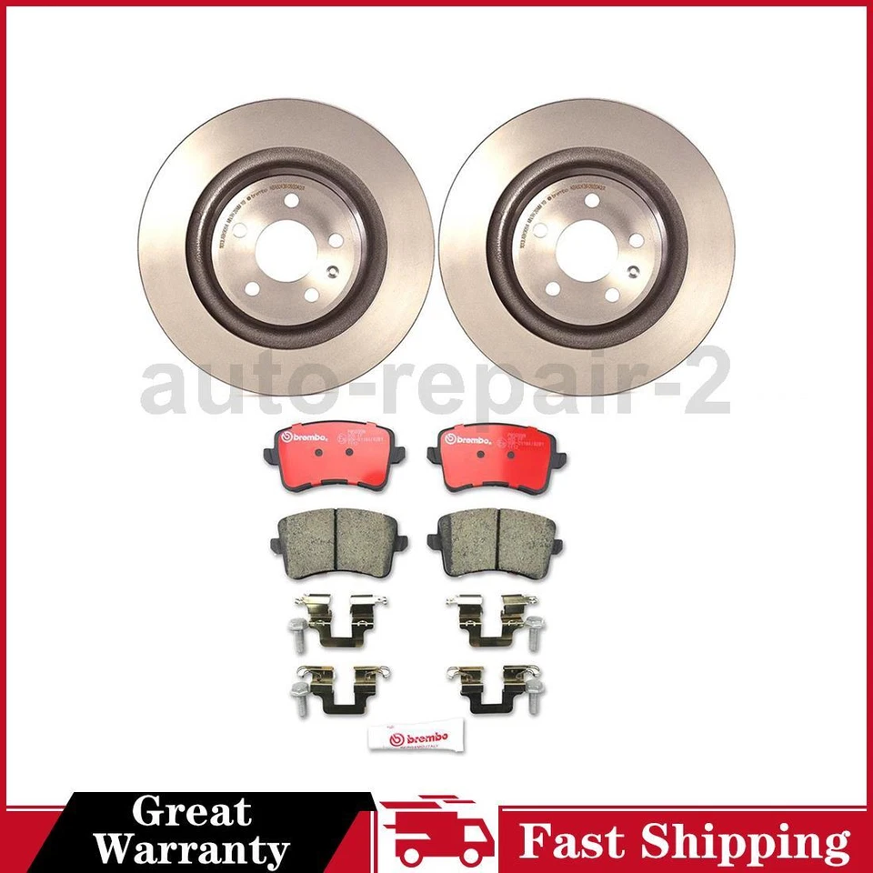 Para 2010~2011 Audi S4 Brembo conjunto de pastilhas de freio a disco traseiro rotor de freio a disco - Imagem 1 de 4