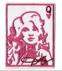 Bestickter Bügelbild Patch Herzkönigin Karte Dolly Parton Country Musik Star - Bild 1 von 1