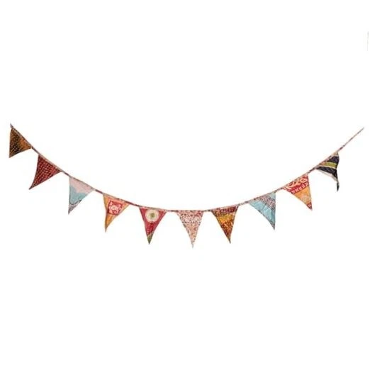 Creative Co-Op Vintage Kantha Quilt Garland