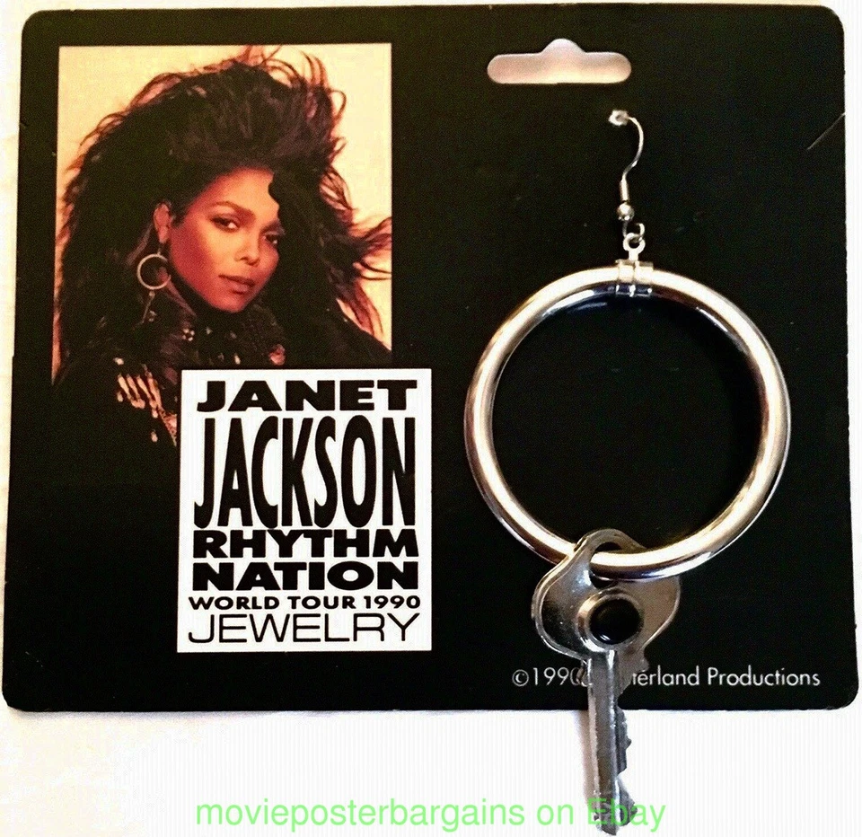 JANET JACKSON Ear Ring RHYTHM NATION WORLD TOUR Orig. 1990 NEAR MINT CONDITION - Image 1 of 1