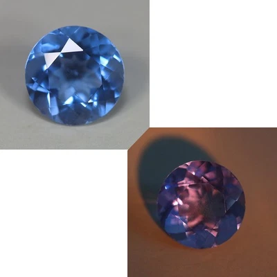 4.46 Cts_Round Brilliant Cut_100 % Natural Unheated Color Change Fluorite - Image 1 of 4