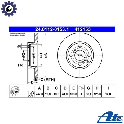 2x BRAKE DISC 24.0112-0153.1 FOR SUZUKI WAGON/SORIO/Hatchback/R+/MPV KARIMUN - Image 1 of 4