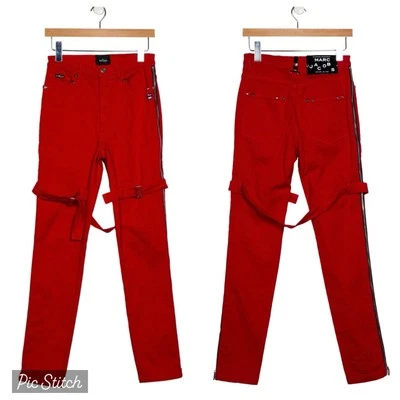 Pantalones de mezclilla con tachuelas MARC JACOBS bondage talla 26 Nuevos con etiquetas Jeans Punk Años 80 Heaven Ajustados Foto 1 de 4