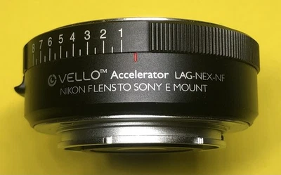VELLO ACCELERATOR LAG-NEX-NF LENS ADAPTER NIKON F LENS TO SONY E MOUNT - EX COND - Image 1 of 4