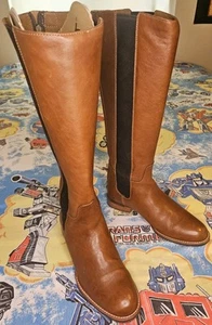 Ariat Waverly Riding Boots Equestrian Brown Leather Knee High Back Zip Womens 9 - Picture 1 of 6