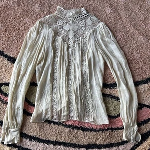 Ralph Laurent Rugby Line 0 Silk Blouse - Picture 1 of 13