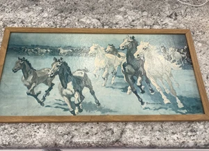 Pittura d'epoca, incorniciata circa 13"H x 25"W - Foto 1 di 4