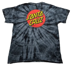 Santa Cruz Skateboards Herren Large blau Batik doppelseitiges Punkte Logo T-Shirt EUC - Bild 1 von 15