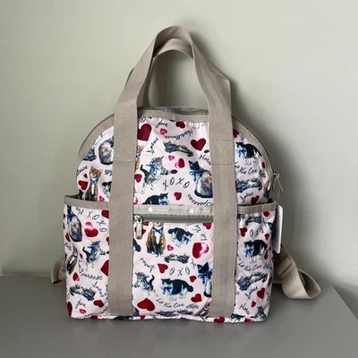 Mochila de viaje Lesportsac Cats Double Trouble nueva con etiquetas Foto 1 de 4