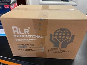 CASE 10 X 100 NITRILE GLOVES MEDIUM SIZE 7.5 - 8 POWDER FREE HLR INTERNATIONAL - Picture 1 of 1