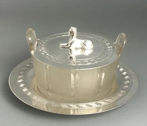 Victorian Egyptian Revival Silver Plated Butter Dish Silber & Fleming c1890 ILZX - Picture 1 of 6