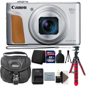 Canon PowerShot SX740 HS Digital Camera (Silver) + 32GB Accessory Kit - Picture 1 of 9