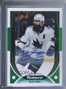 2020-21 Upper Deck Parkhurst Emerald Ice Achievement /2 Brent Burns SP #233 Auto