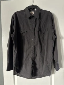 Ely Cattleman Shirt Men XL (17 1/2 x 34) Black Pearl Snap Western Cowboy Rodeo - Picture 1 of 7
