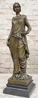 Art déco/nouveau fille victorienne méthode cire perdue sculpture bronze statue oeuvre d'art