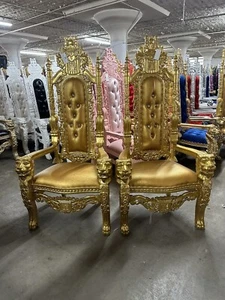 Gold Gold Lion Throne Gold Gold $1800 Reduced  - Picture 1 of 4